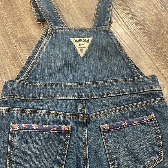 Oshkosh B’Gosh Overalls Denim Girls Floral size 12 months - Picture 5 of 6